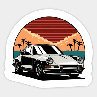 white 912 vintage car Sticker